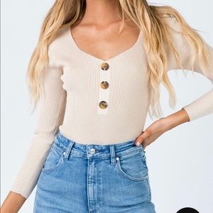 Princess polly “amba bodysuit beige”